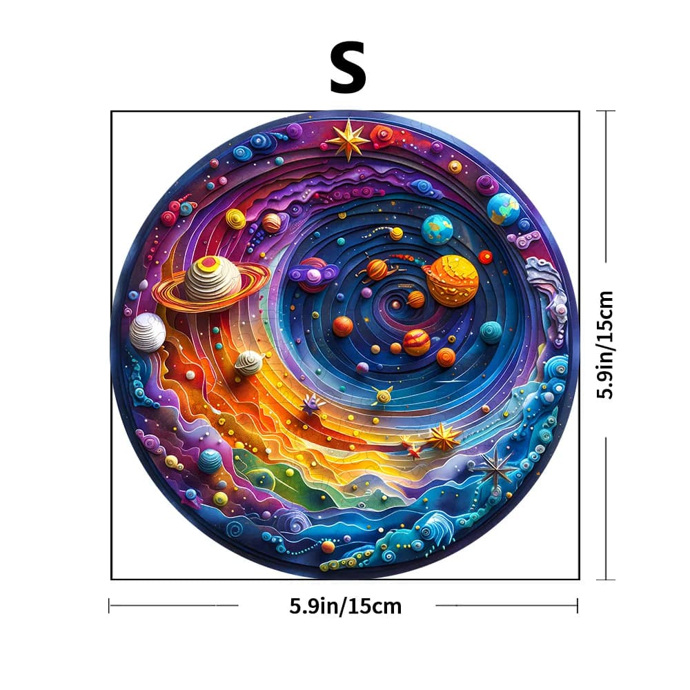 A Space Themed Wooden Puzzle Suitable For Adults - Challenging Irregular Shaped Intellectual Puzzle, Environmentally Friendly